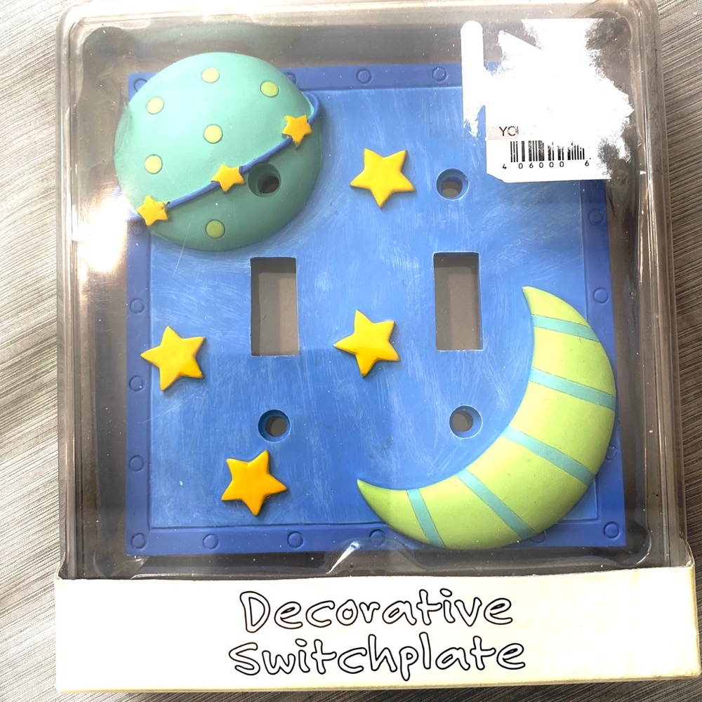 Kids Boys Blue Moon Decorative Lightswitch Case